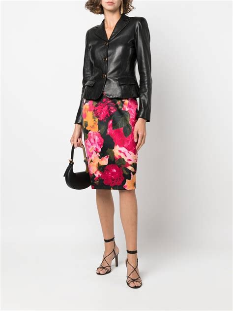 versace print pencil skirt|Versace skirt size.